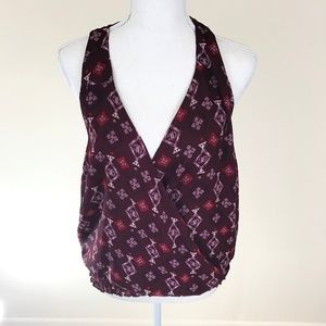 Lucky Brand Faux Wrap Deep Plunge Geometric Tank